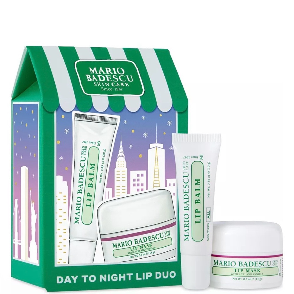 Mario Badescu Day to Night Lip Duo — Green, White, Purple